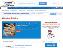 Tablet Screenshot of allergies.mercola.com